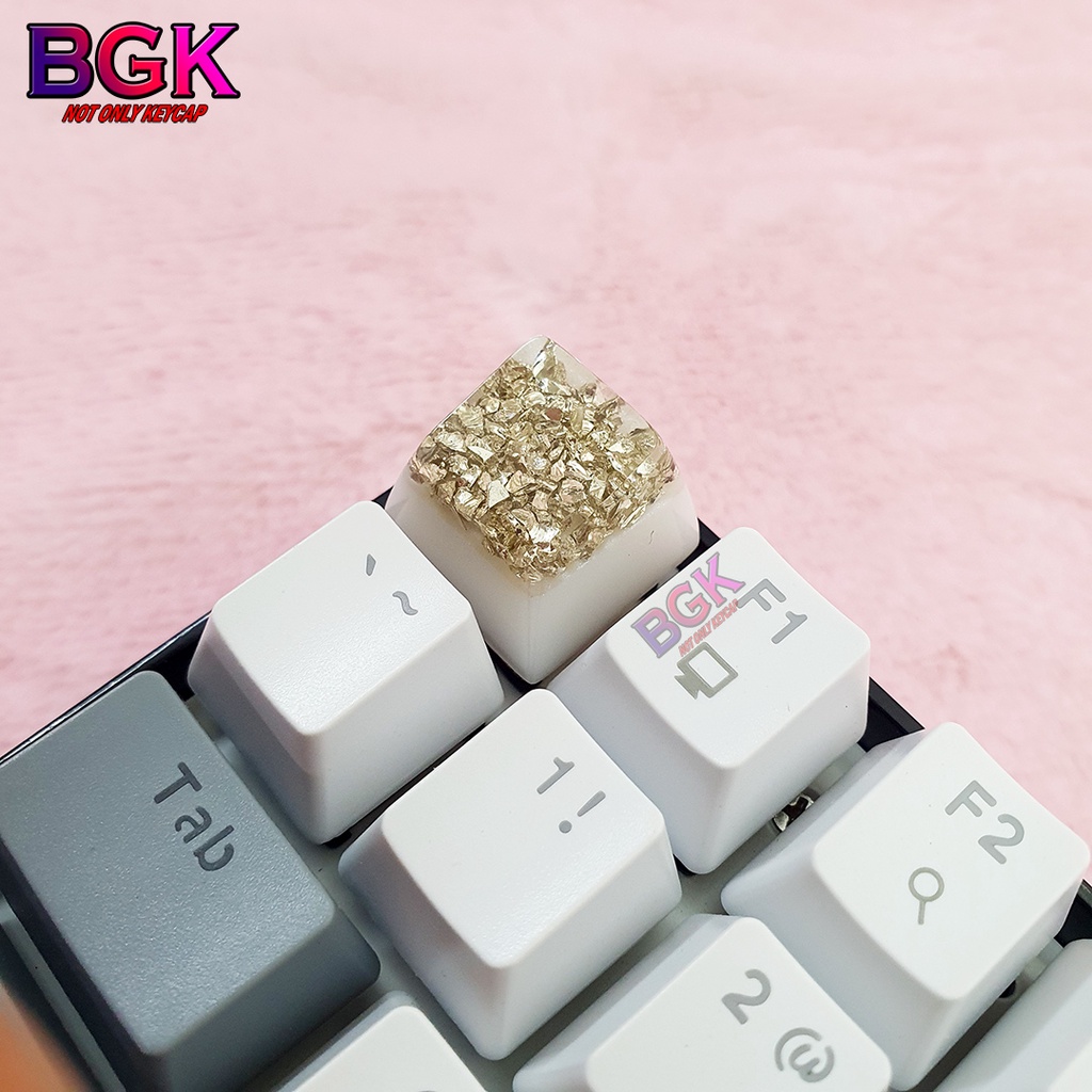 Keycap Lẻ Tinh Thể Bạc Silver Crystal Keycap SA profile ( keycap resin độc lạ )( Keycap Artisan )