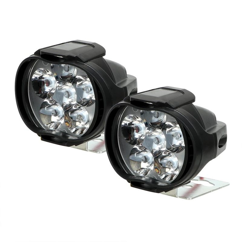 Set 2 đèn pha 6 bóng led 1500lm siêu sáng mạnh mẽ dành cho xe moto