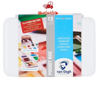 Màu nước vangogh, Van gogh 12+3 pan (tặng kèm 10 tờ a5 định lượng 220gsm)