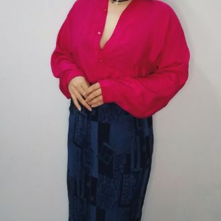Sơmi lụa hồng cánh sen