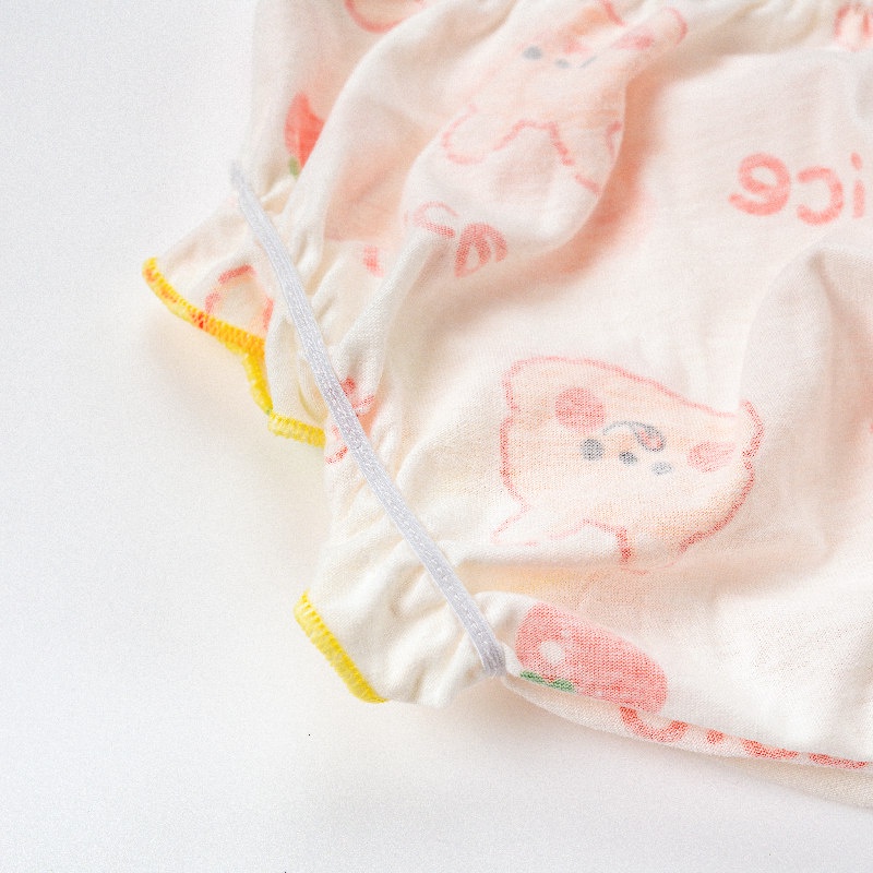 Quần lót cotton mặc tã LUCKY BIG CAT cho bé gái sơ sinh vừa và nhỏ 0-3 tuổi