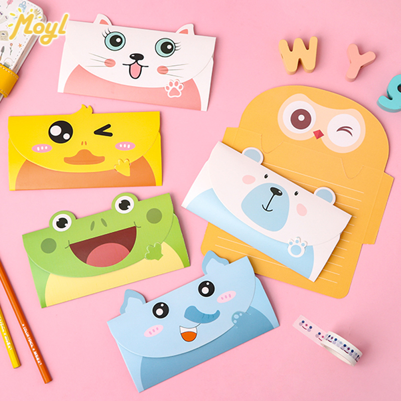 Bộ 6 Tấm Thiệp Giáng Sinh Sinh Nhật Thiết Kế Hoạt Hình Xinh Xắn