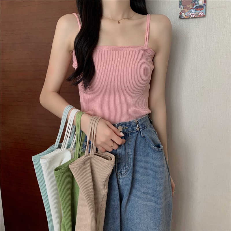 Áo 2 dây ôm co giãn hàng quảng châu ( hàng loại 1 )