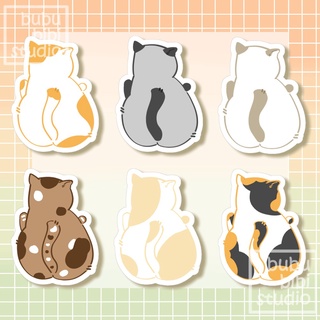 Bộ 6 stickers hình mông mèo ú