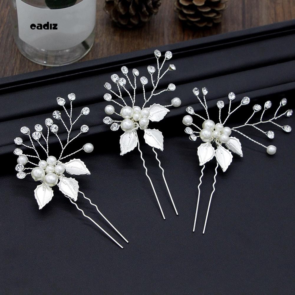 Trâm cài tóc cô dâu đính hạt giả ngọc trai