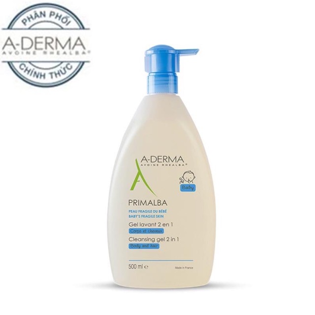 ✅ A-Derma Sữa tắm gội cho bé Primalba Cleansing Gel 2in1 500ml