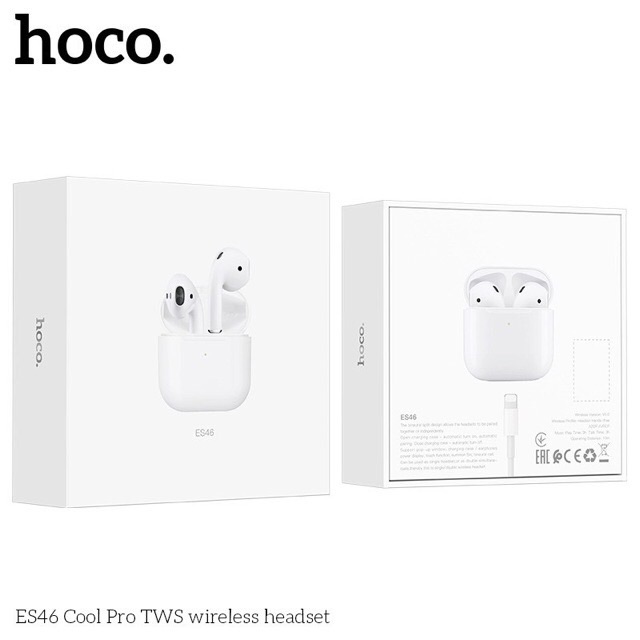 ✅CHÍNH HÃNG ✅Tai nghe True Wireless mini Hoco ES46 TWS Cool Pro V5.0,Định vị Tai nghe Popup,Đổi tên Cảm ứng Pin 250mAh