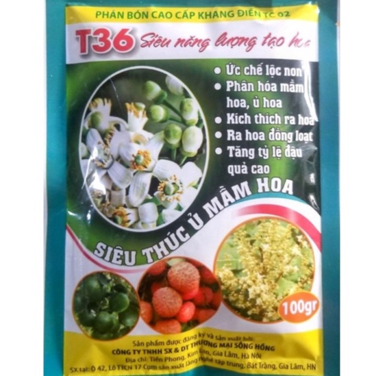 Phân bón T36, Siêu năng lượng tạo hoa. Thúc ủ mầm hoa, Tăng ra hoa đậu quả