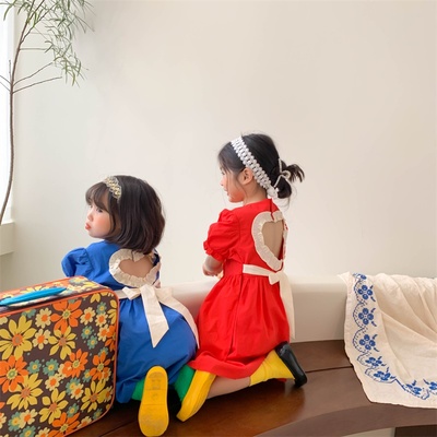 Đầm công chúa ngắn tay hở lưng cho bé gái dễ thương xinh xắn
