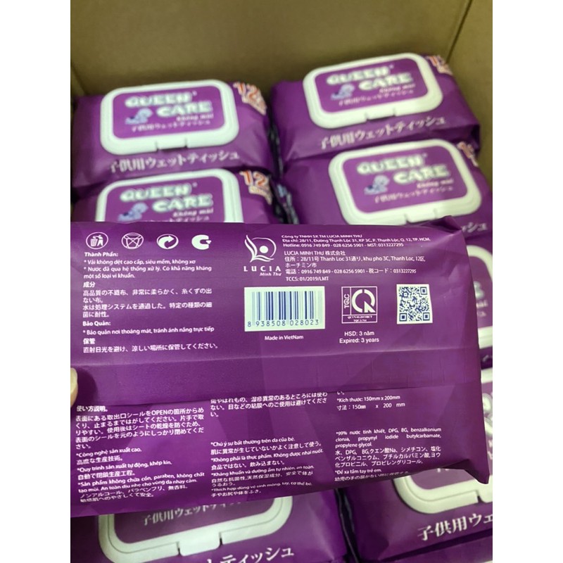 khăn ướt Queen care 125 tờ( không mùi)