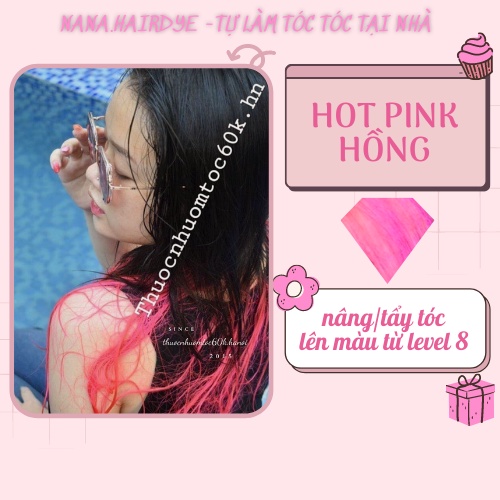 Thuốc nhuộm tóc màu Hồng Sáng/ Hot Pink tặng trợ dưỡng găng tay