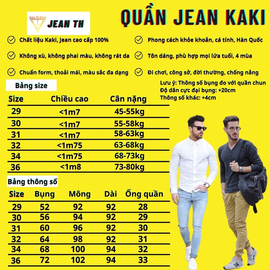 Quần kaki nam 5 màu TH Store thời trang co giãn dễ chịu thoải mái cá tính