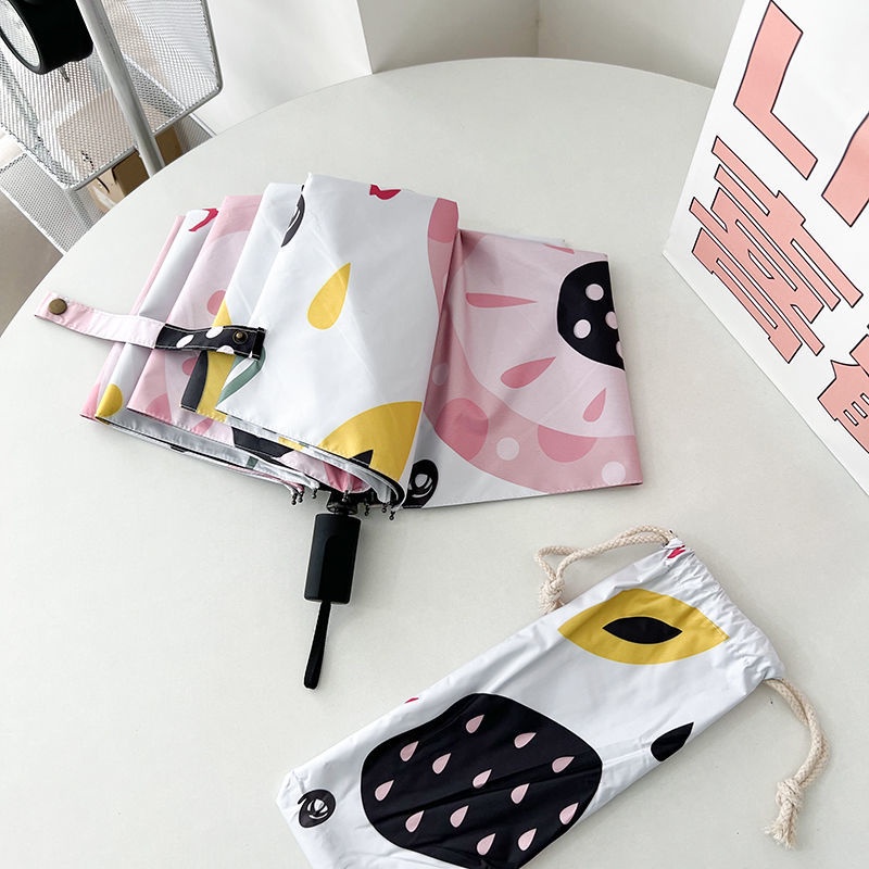 Dù Gấp Gọn Chống Mưa Nắng Thiết Kế Dễ Thương Tiện Dụng Cho Nữ