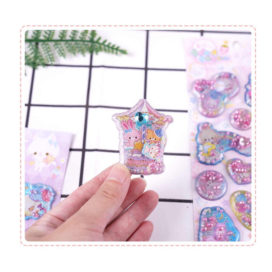 Miếng Dán Trang Trí Sổ Tay/Nhật Ký Hình Chú Thỏ 3D Dễ Thương Diy