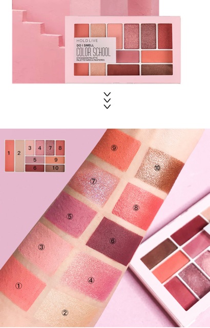 BẢNG MẮT KÈM PHẤN MÁ HOLDLIVE DO I SMELL COLOR SCHOOL siêu xinh