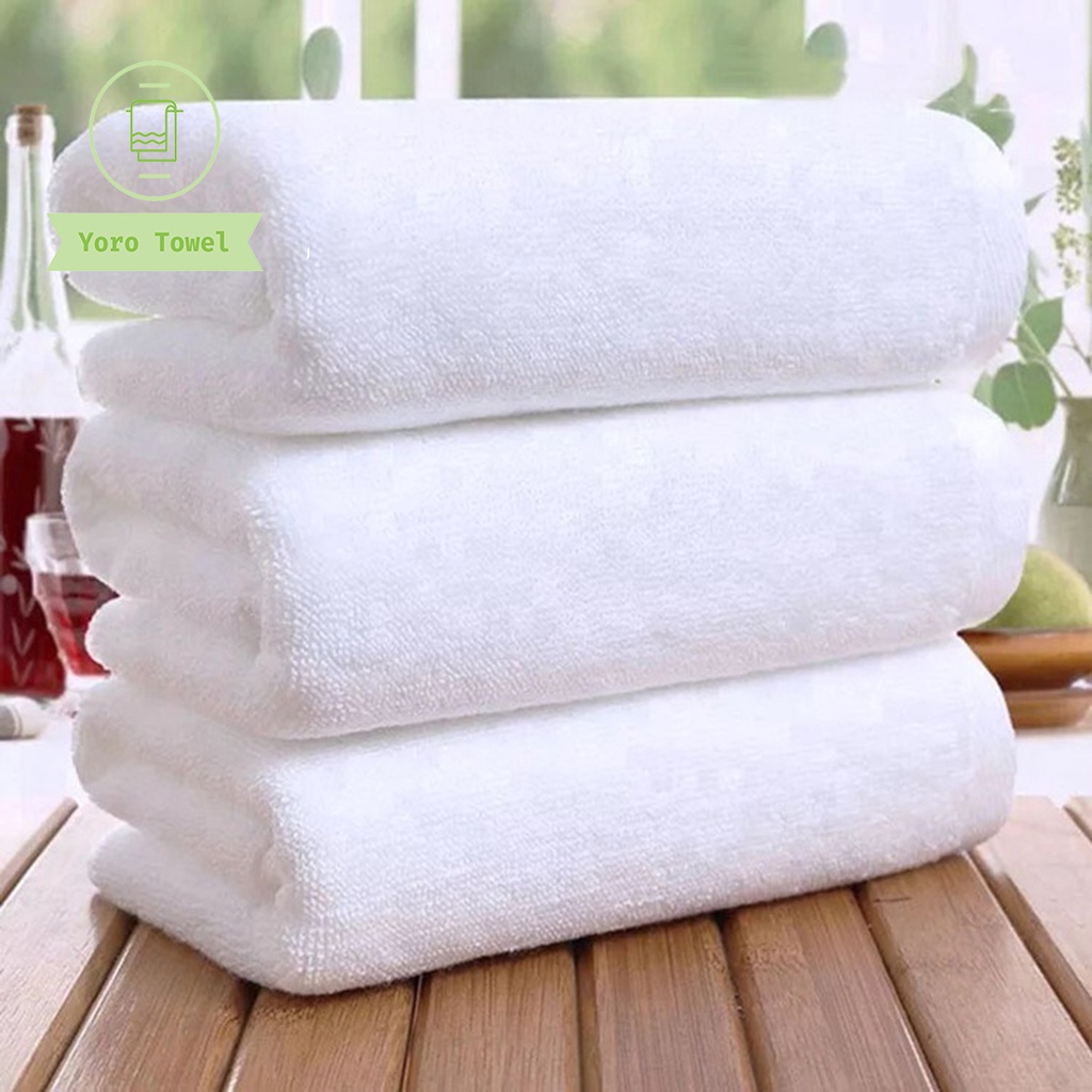 Khăn tắm trắng khách sạn 40*75cm / 150g Chất Liệu Cotton 100% hàng Phong Phú loại A cao cấp