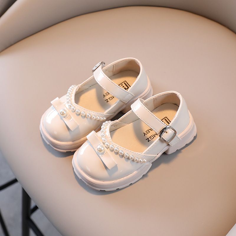 Giày Tập Đi, Giày Búp Bê Cho Bé Gái Đính Nơ Ngọc Xinh Xắn MGBaBy Mẫu Mới 2022