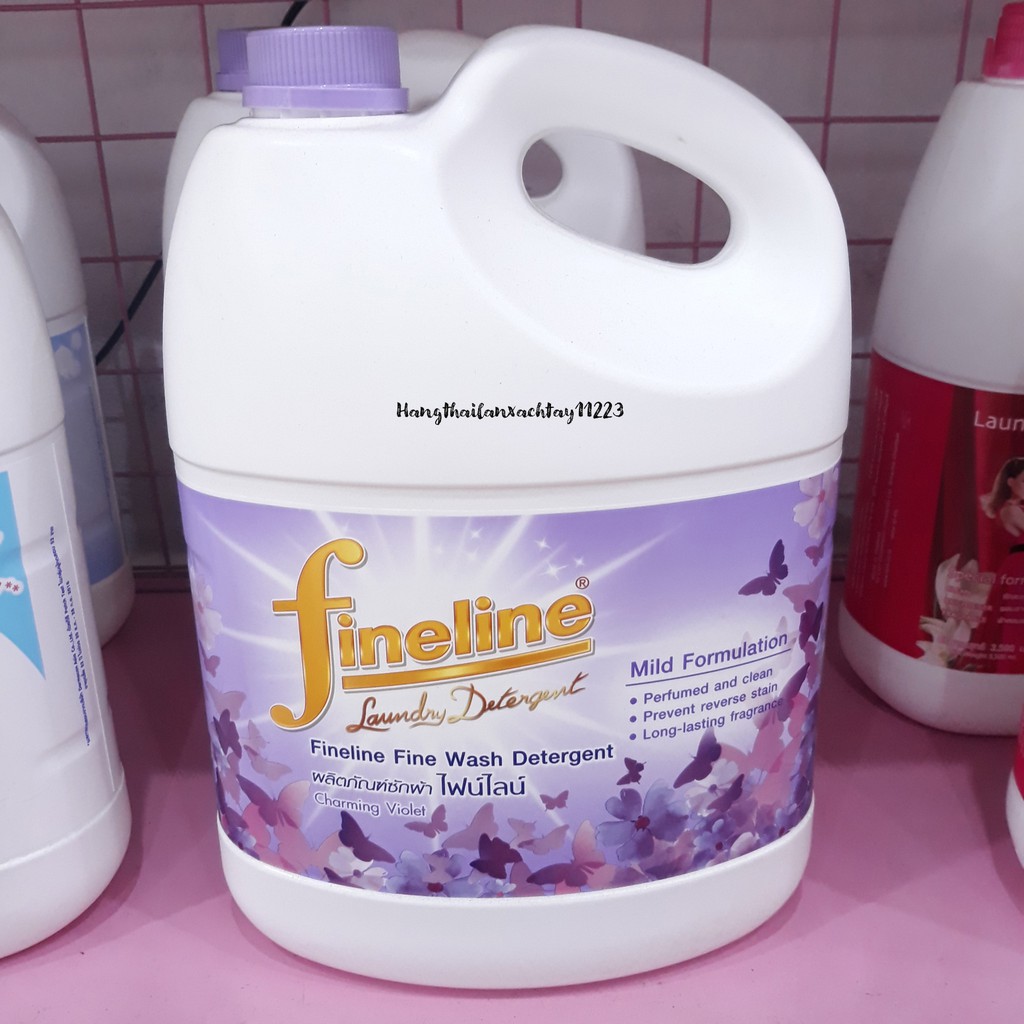 Nước Giặt xả Fine line màu tím 3 lít mẫu 2020 chính hãng thái lan