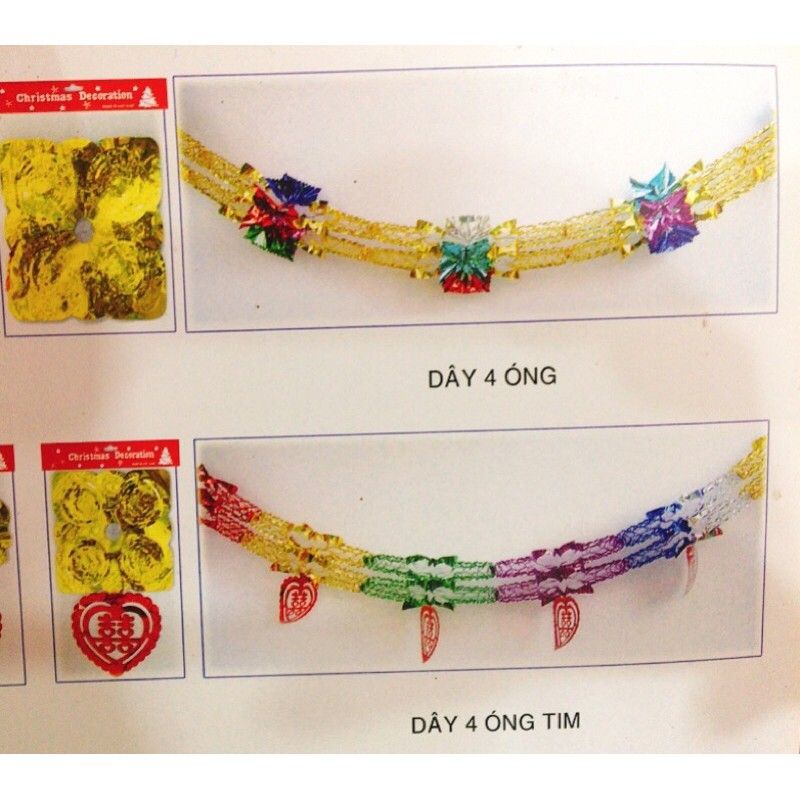 Bộ trái châu và 4 dây treo WEDDING