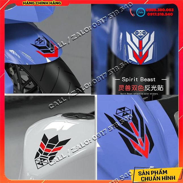 Decal dán mũi dè , decal dán bình xăng phản quang chính hãng Spirit beast chính hãng