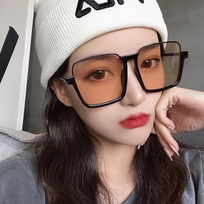 Kính Mát Gọng Vuông Lớn Phong Cách Retro Thời Trang Unisex