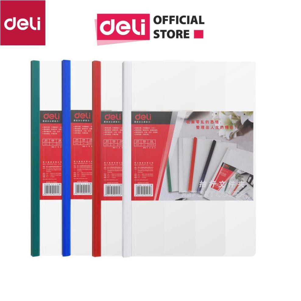 File rút gáy A4 15mm Deli, Xanh dương/Xanh lá/Đỏ/Vàng - 2 chiếc - E5532 [Deli]