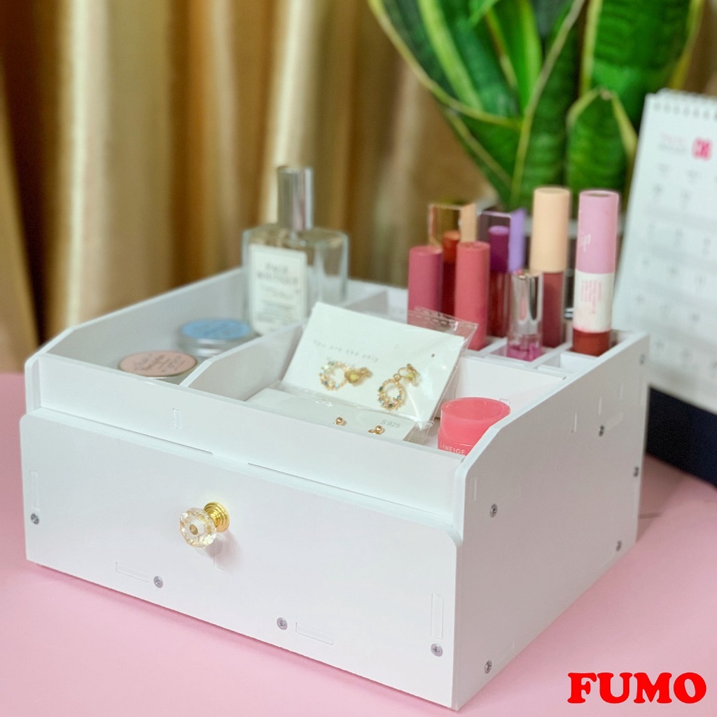 Kệ mỹ phẩm đa năng tủ đựng mỹ phẩm mini có khay son 15 ô tiện dụng FUMO SP008