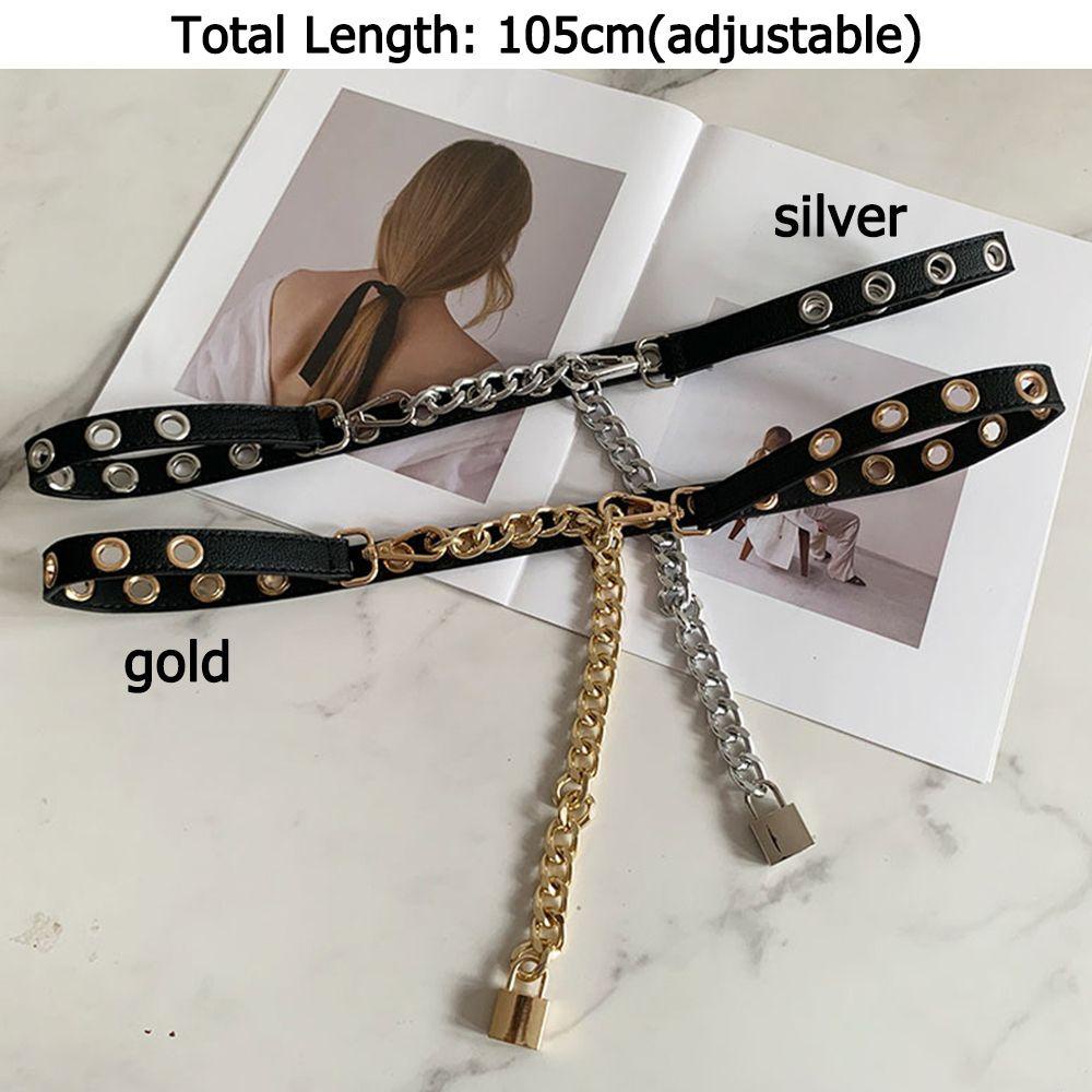 Thắt Lưng Da PU Phối Xích Thời Trang Cho Nữ