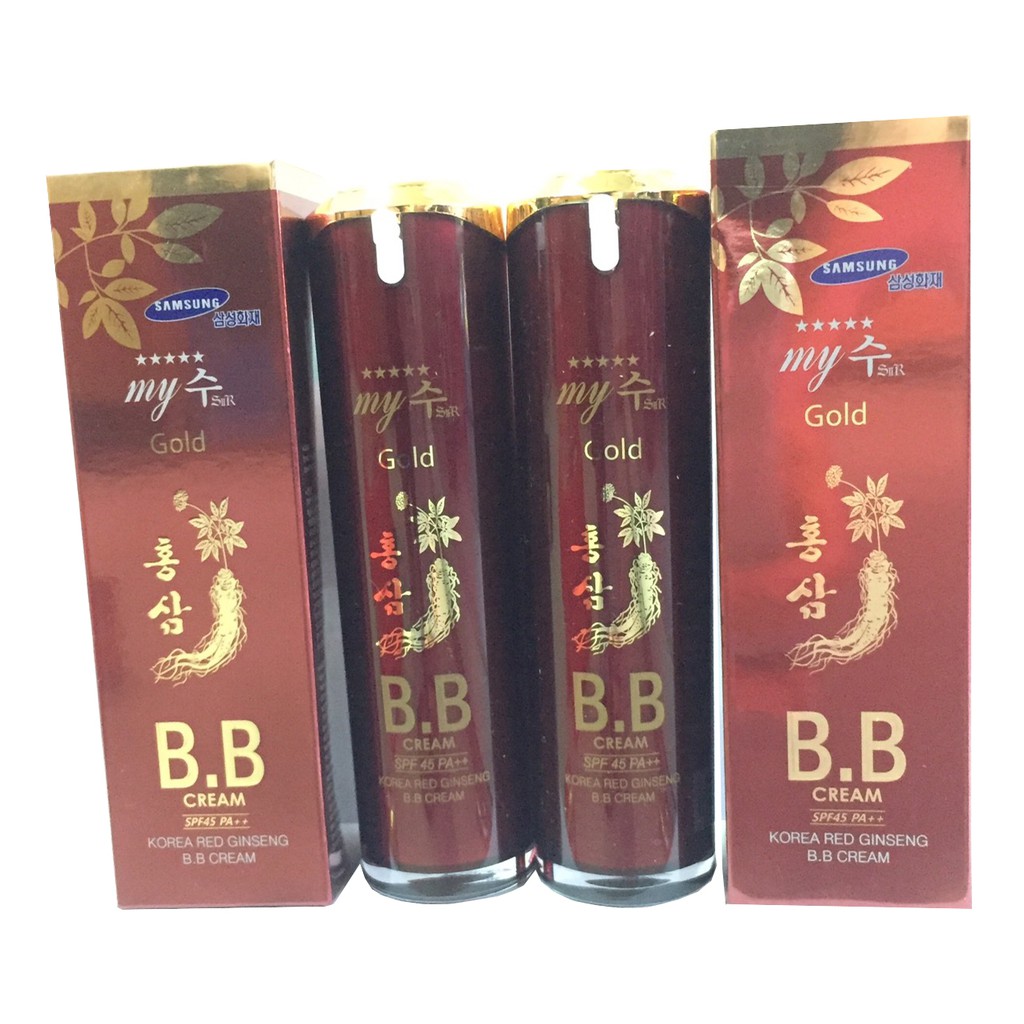 Combo 2 hộp Kem Nền BB Sâm Đỏ My Gold-My SU S II R Red Ginseng B.B Cream (40ml)
