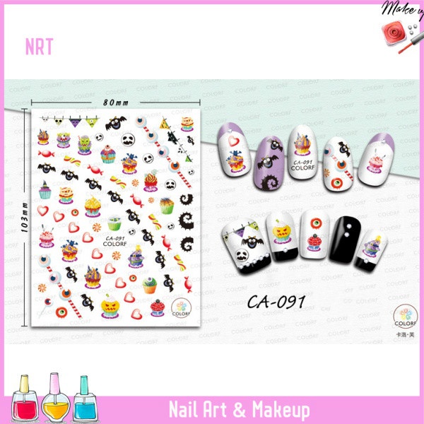 [Follow us] Halloween Pattern Nail Sticker