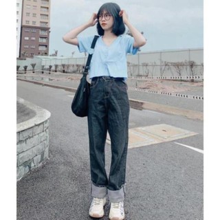 Áo Croptop YUNI Viền Nút Thời Trang Nữ