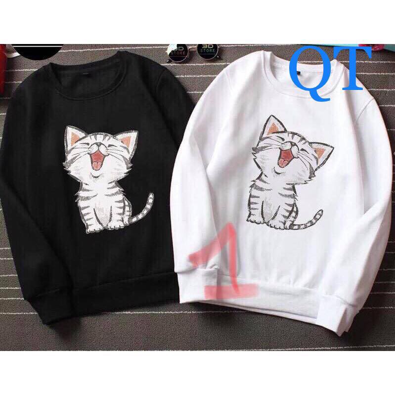 ÁO NỈ CỔ TRÒN IN HÌNH NGỘ NGHĨNH NHIỀU MẪU-AN09