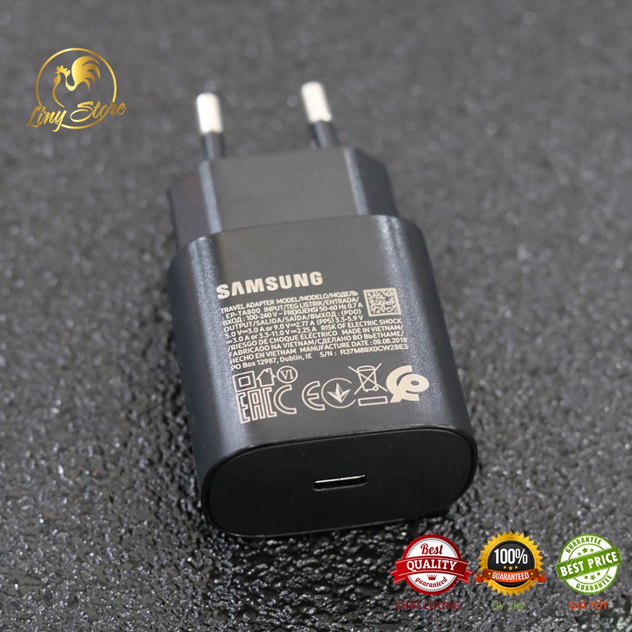 Bộ Sạc Nhanh Samsung 25W Chính Hãng 100% có Bảo Hành 1 đổi 1, tiết kiệm thời gian sạc, bảo vệ máy và pin