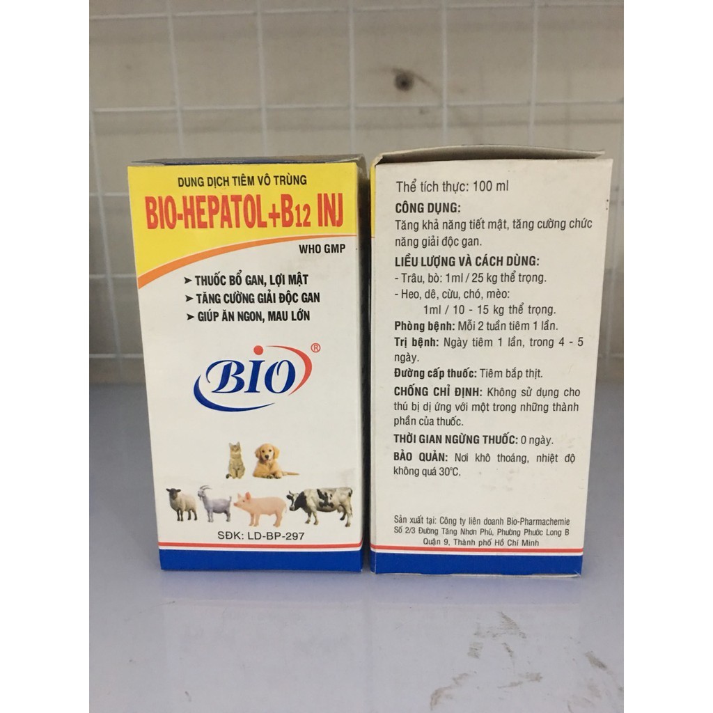 Bio hepatol +B12 (100ml) - chỉ dùng trong thú y