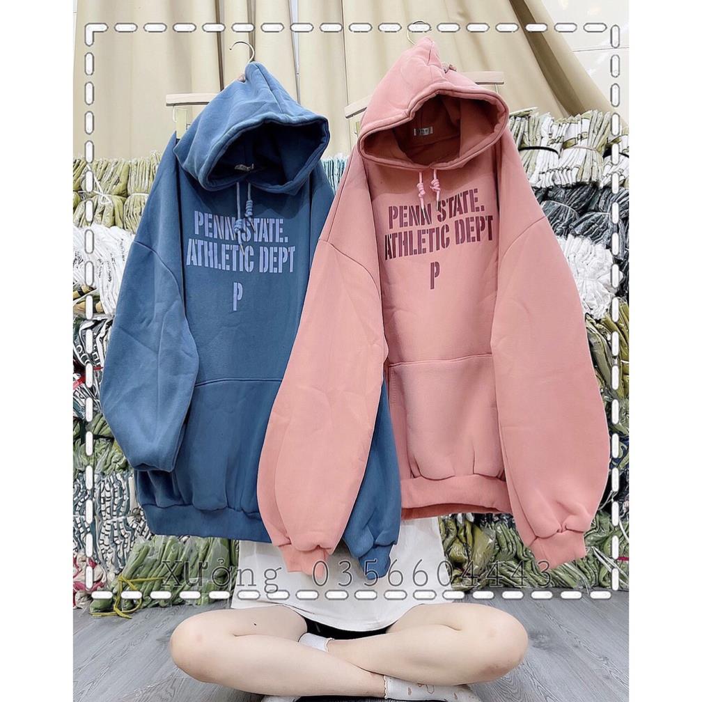 Hoodie Mũ Rộng Nam Nữ In CHữ Ngực Oversize Tay Bồng Dáng Rộng Chất Nỉ Sweater