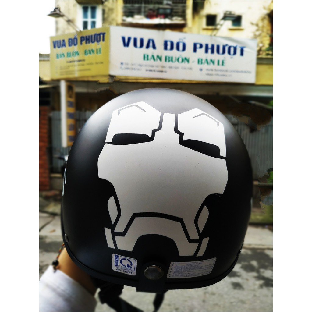 COMBO mũ 1/2 iron man + kính uv400 bảo vệ mắt