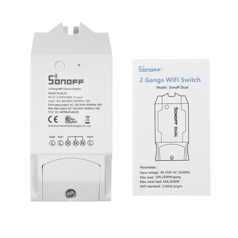 SONOFF Dual ITEAD 2 Channels WIFI Smart Switch Works with Amazon Alexa & for Google Home/Nest Universal Wireless Remote