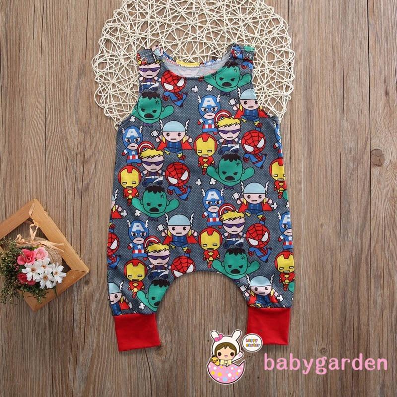 Jumpsuit Bodysuit Romper Liền Mảnh Có In Hình Nhân Vật Hoạt Hình Cho Các Bé Nhỏ Sơ Sinh