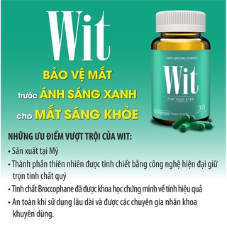 Wit bổ mắt - Có tem tích điểm tặng quà, viên sáng mắt, dưỡng mắt, giảm cận thị, khô mắt, viễn thị, loạn thị