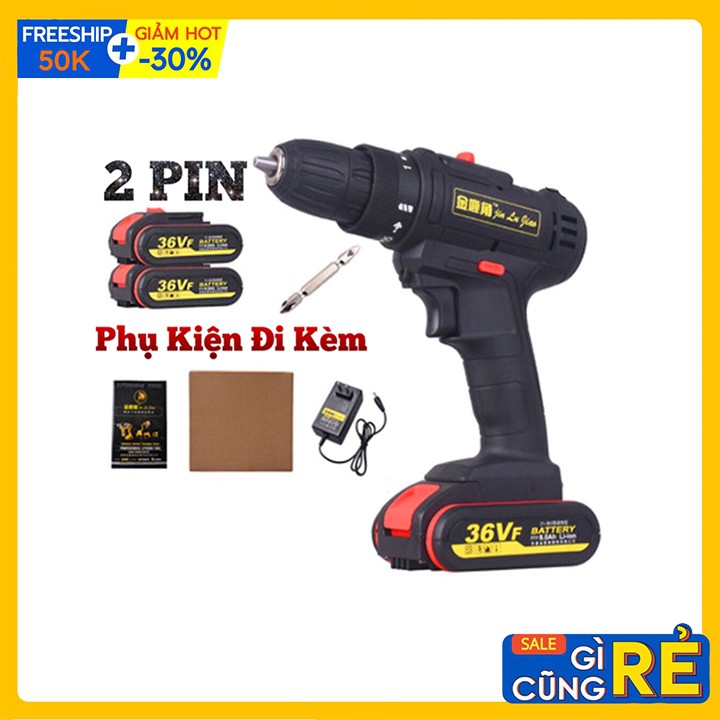 Máy Khoan Đa Năng Dùng Pin 36V, Máy Bắt Vít Siêu Mạnh Tặng 1 Pin Sơ Cua