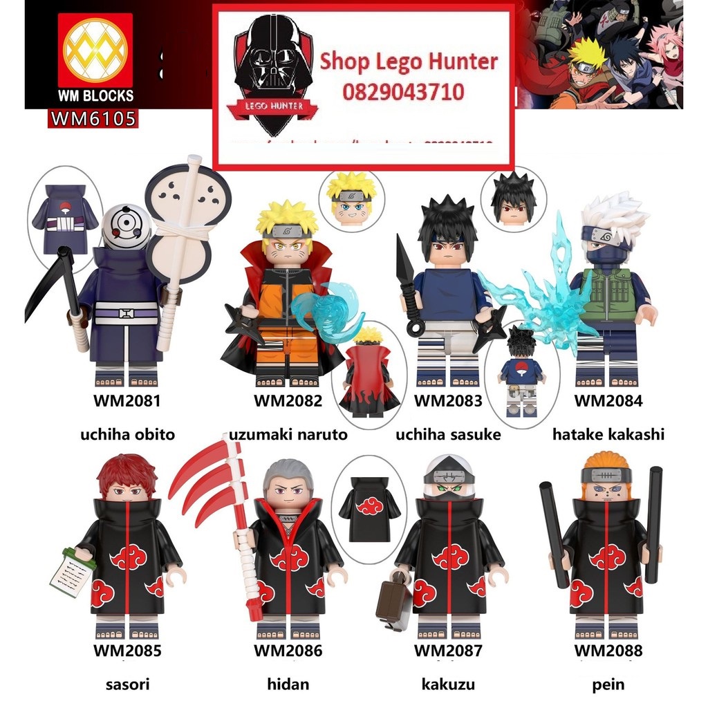 Xếp Hình WM 6105 Minifigures Naruto mô hình lắp ráp nhân vật hoạt hình anime Naruto