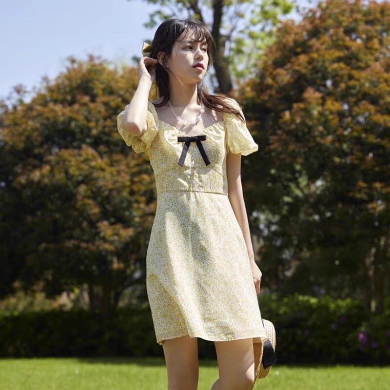 Đầm hoa vàng Ledin