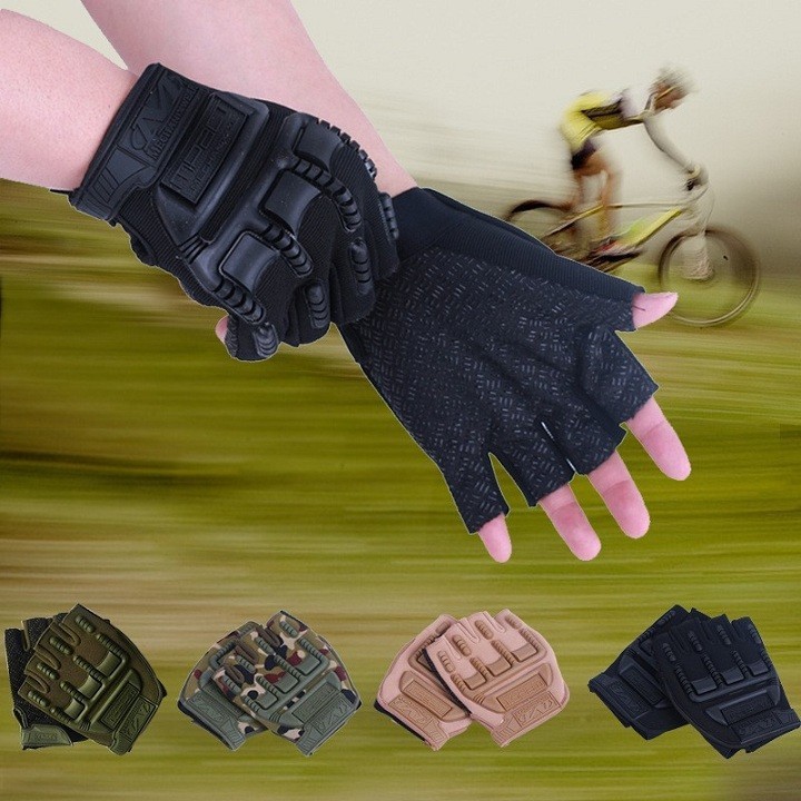 Găng tay nam ,bao tay nam cụt ngón lái xe du lịch phượt Mechanix Mpact