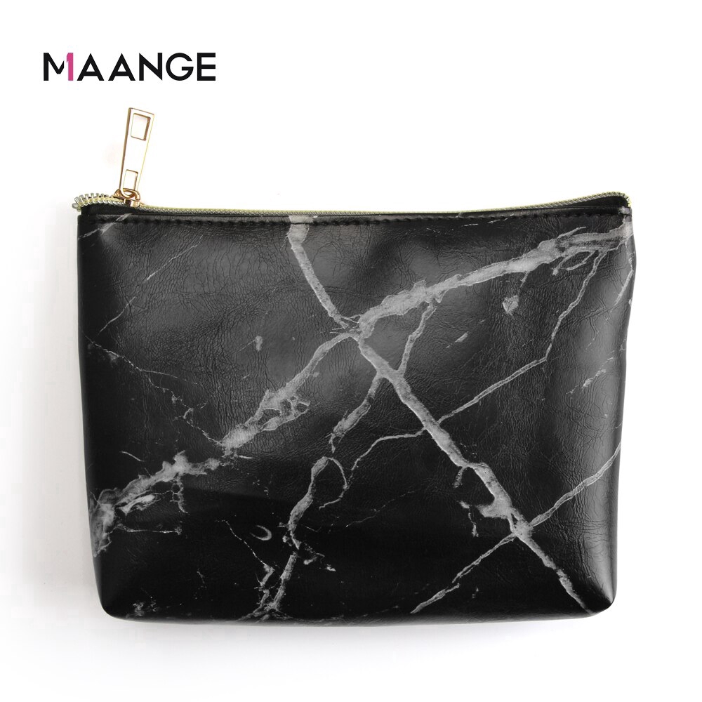 Set 3 Túi Đựng Bút/Mỹ Phẩm Trang Điểm MAANGE Họa Tiết Đá Cẩm Thạch Thời Trang