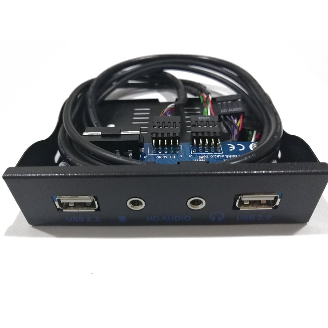 [1210hot sale]3.5'' 2-USB 2.0 Port HUB + HD Audio Output Floppy Drive Expansion Front Panel