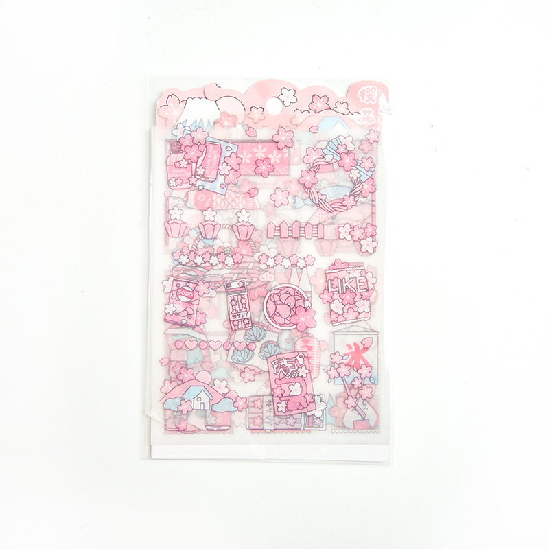 Set 4 tờ sticker trang trí sổ tay/điện thoại họa tiết hoạt hình dễ thương DIY