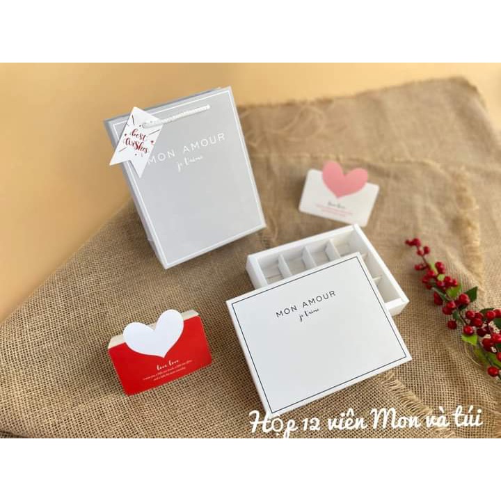 FULL BỘ TÚI HỘP TAG VALENTINE  ĐỰNG SOCOLA/CHOCOLATE  9, 12, 16 & 24 VIÊN