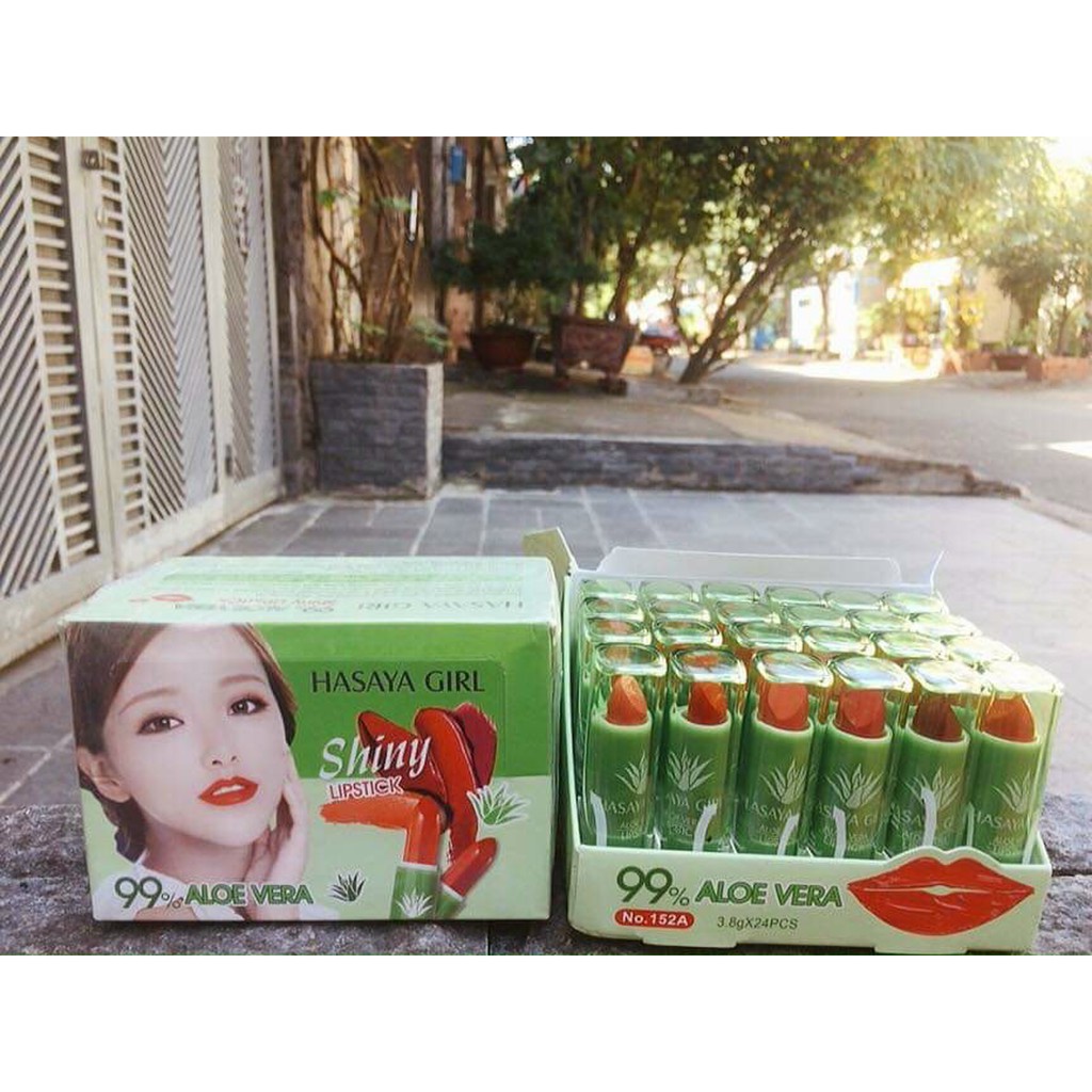 Son dưỡng môi Nha đam Có Màu Hasaya Girl Aloe Vera 99% Thái Lan