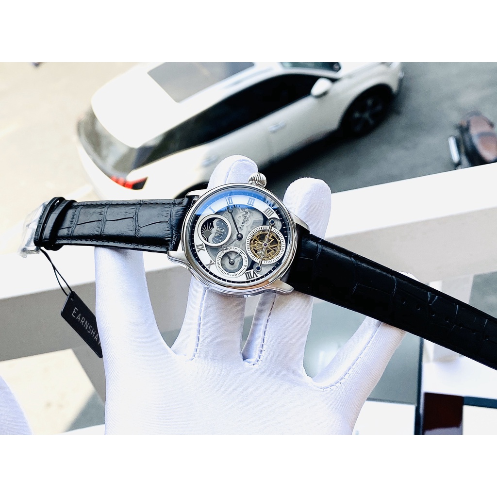 ĐỒNG HỒ NAM THOMAS EARNSHAW SUN AND MOON AUTOMATIC ES-8063-01 SIZE 43MM/ TỰ ĐỘNG LỘ CƠ/ CHUẨN XÁC/ 2 MÚI GIỜ/ CHỊU NƯỚC