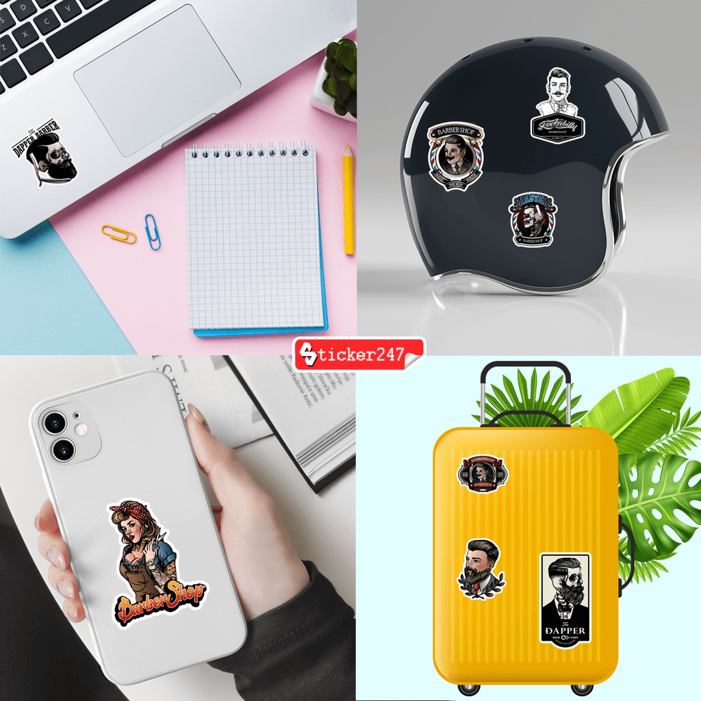 Sticker trang trí Barber Shop 𝑭𝒓𝒆𝒆𝒔𝒉𝒊𝒑 chống nước, sticker cao cấp chuyên dán kính, dán tường, tủ kệ quầy decor